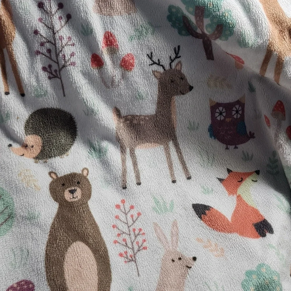 Bundled Joy Baby Gifts Woodland Animal Minky Dot Blue Security Blanket 30x40
